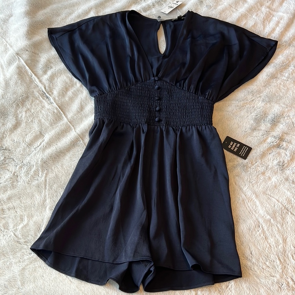 Express Short Romper, Size XS, Color Navy Blue